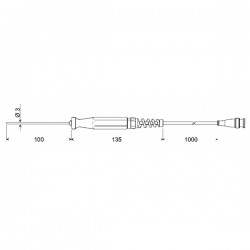 PT1000 Immersion probe Greisinger GTF175-BNC