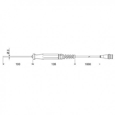 PT1000 Immersion probe Greisinger GTF175-BNC