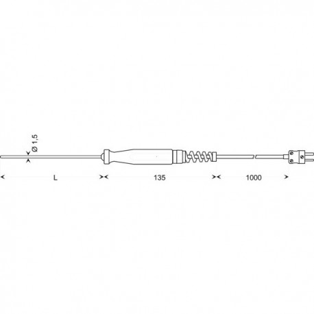 Sonda de temperatura termopar tipo K Greisinger GTF400