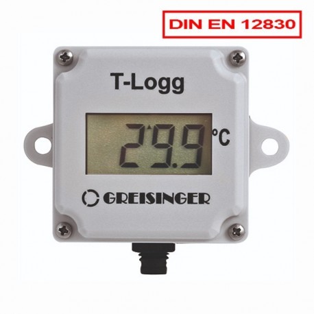 Temperature datalogger T-Logg 100 with internal probe with display and EN 12830 Approval from Greisinger
