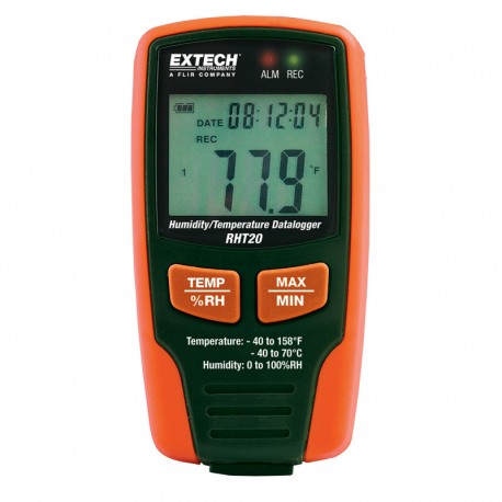 Registrador de temperatura e humidade Extech RHT20
