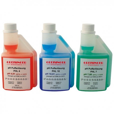 pH buffer solution set Greisinger PHL4-7-10